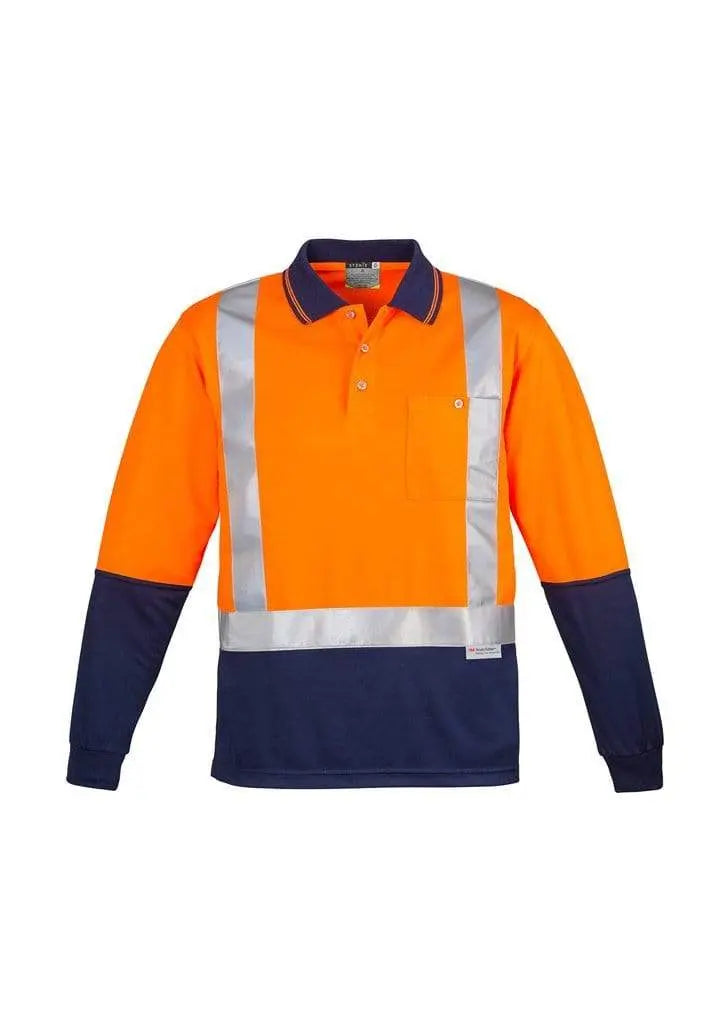 Syzmik Men’s Hi Vis Spliced Polo - Long Sleeve Shoulder Taped ZH234 Metro Workwear.